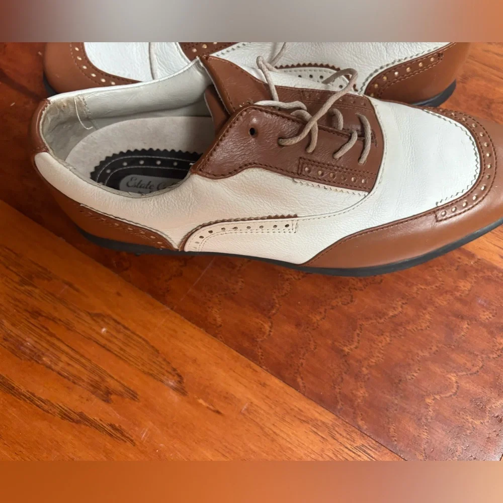 FootJoy Men's Brown and White Oxford Golf Shoes